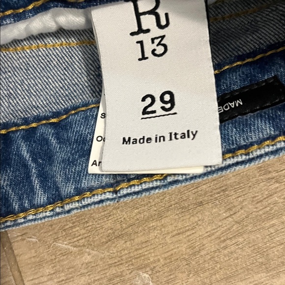 NWT R13 Boy Straight with Rips - Picture 3 of 14